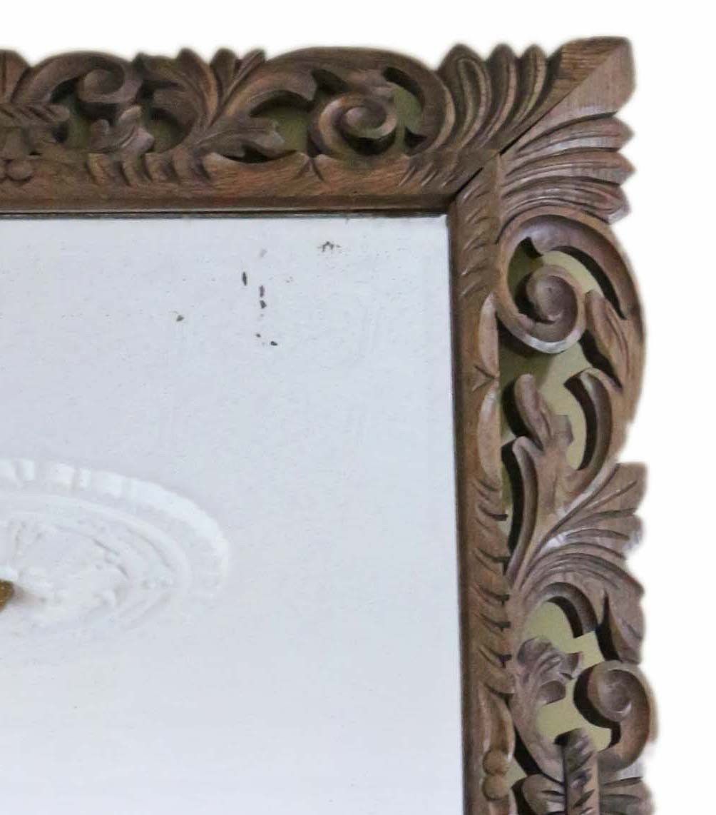 Antique Large C1900 Quality Florentine Carved Padauk Wall Mirror Overmantle photo for sale