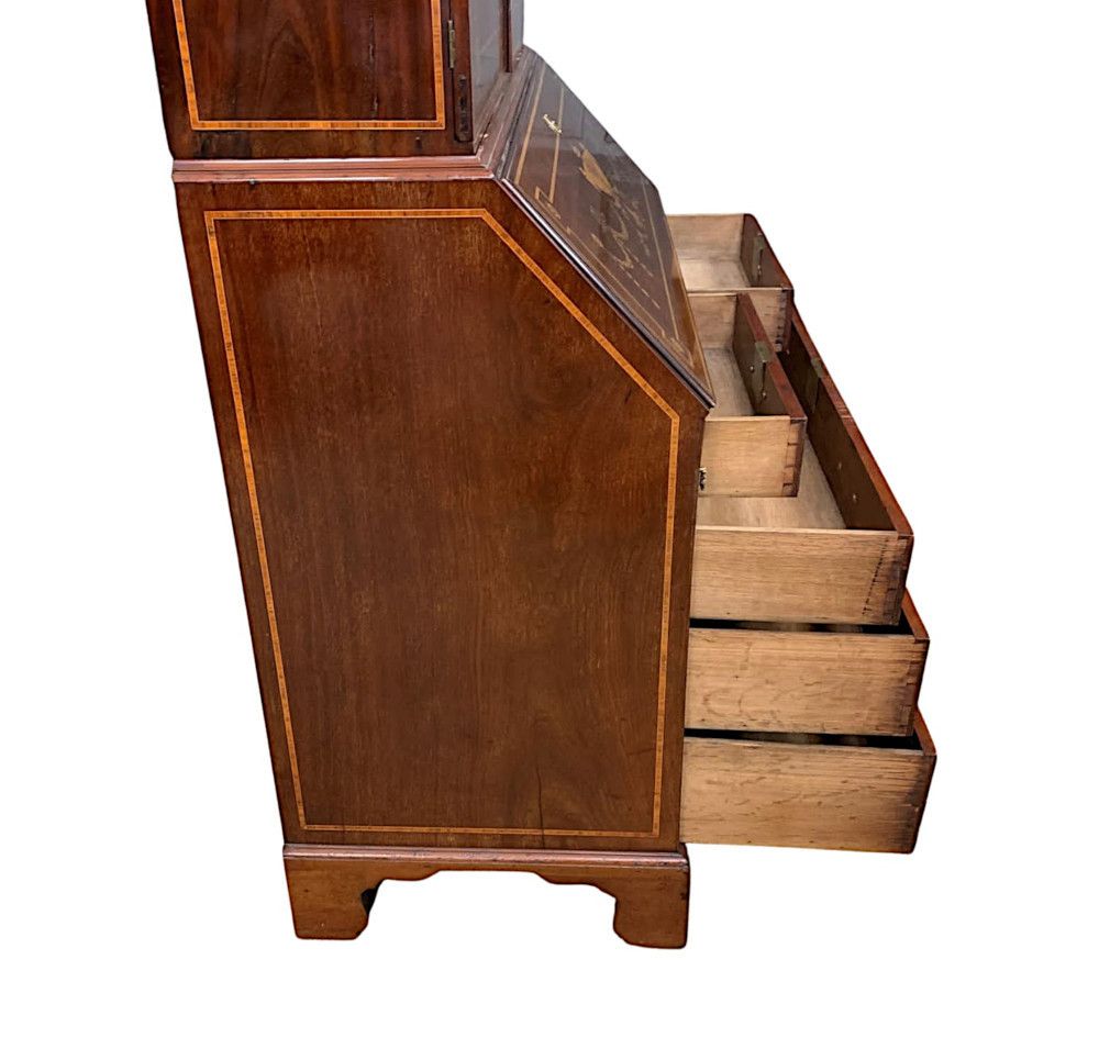 photo furniture A Very Rare And Fine Early 19th Century Georgian Inlaid Bureau Bookcase