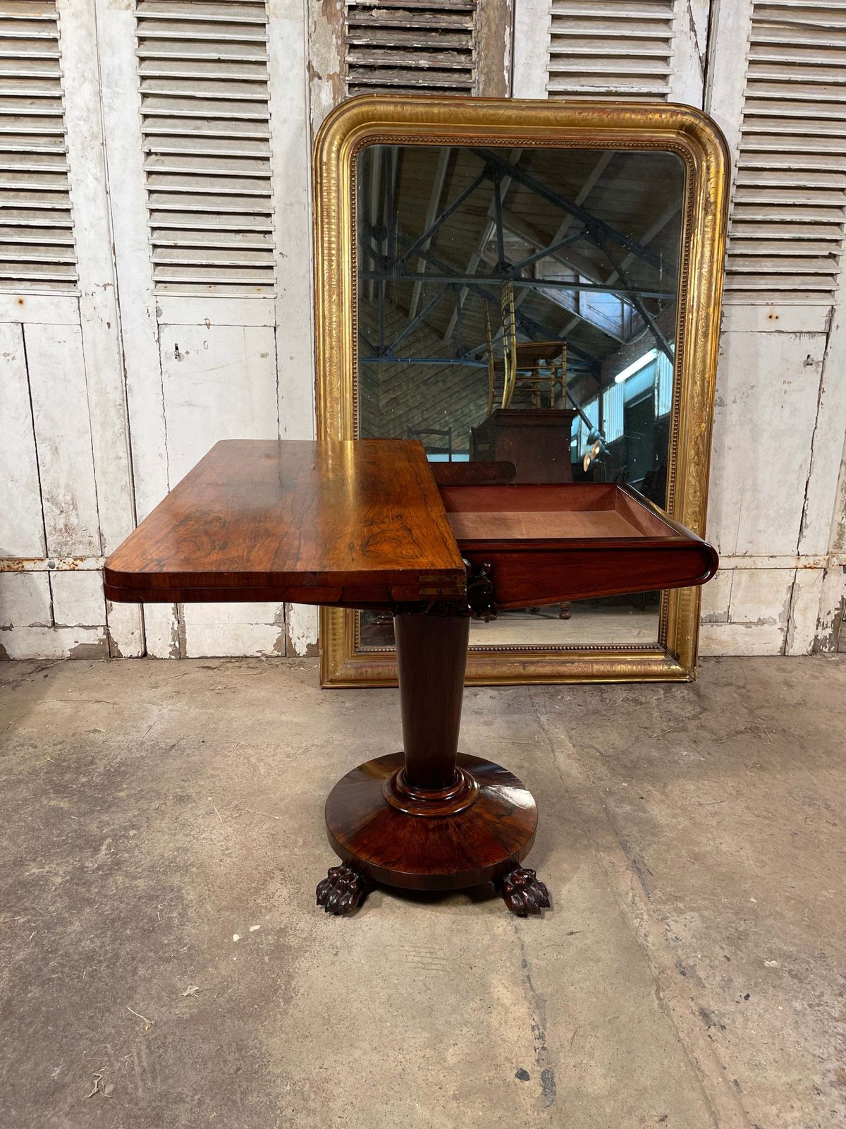 Exceptional Antique Regency Rosewood Card Games Console Table Circa 1830 photo buy