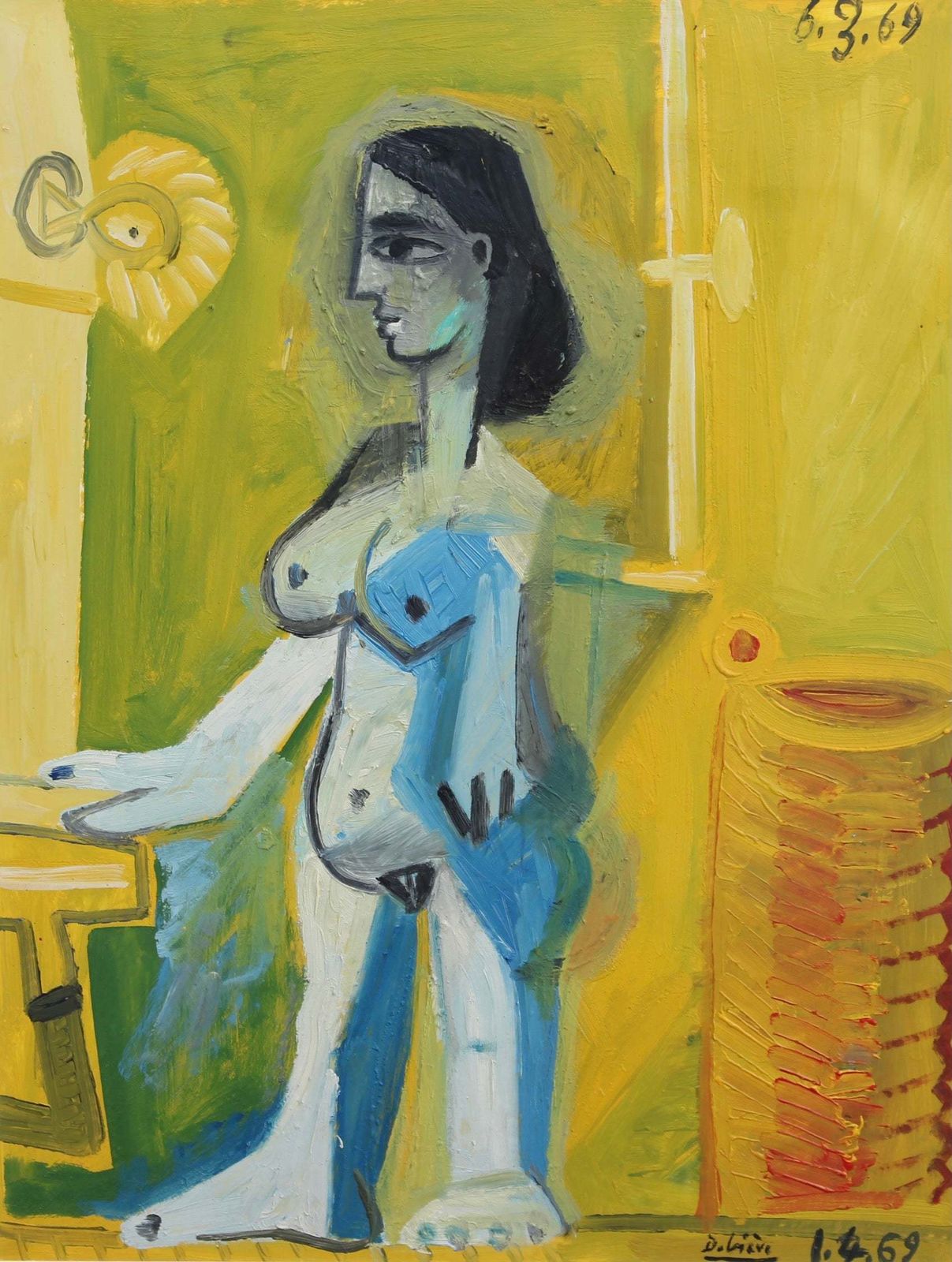 Nude Woman At Home By Raymond Debiève 1969 photo furniture