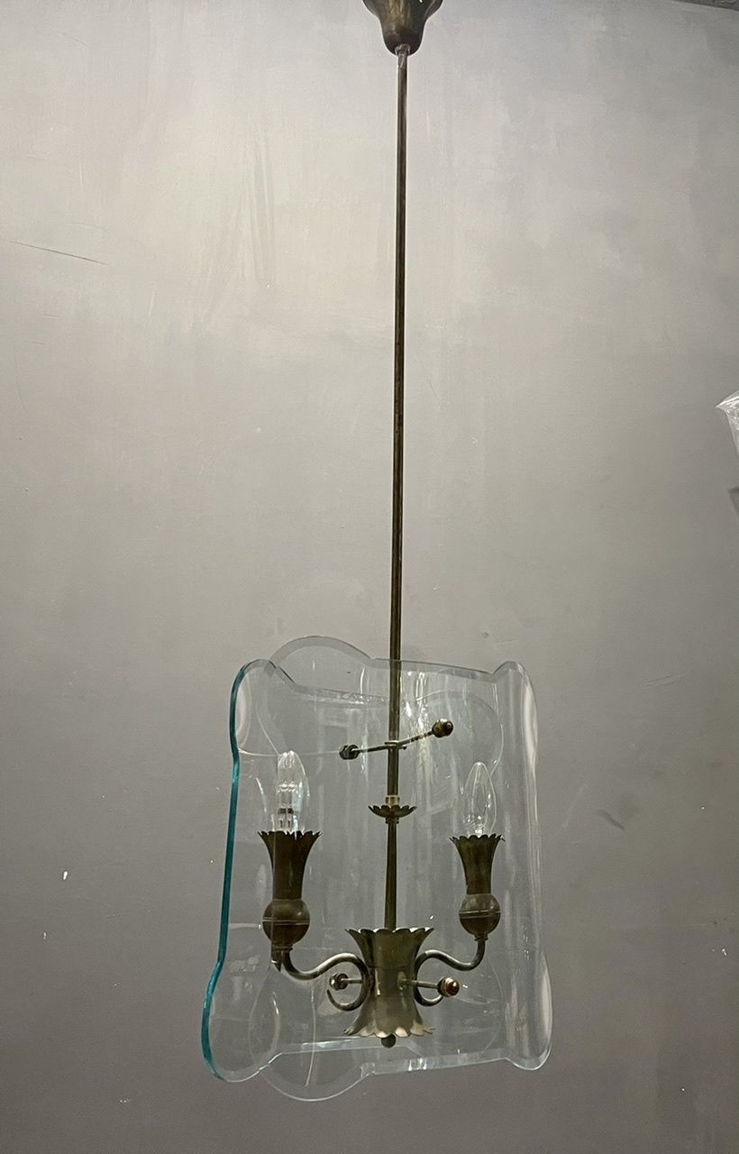 photo vinterior Italian Antique Glass Light Pendant Fontana Arte