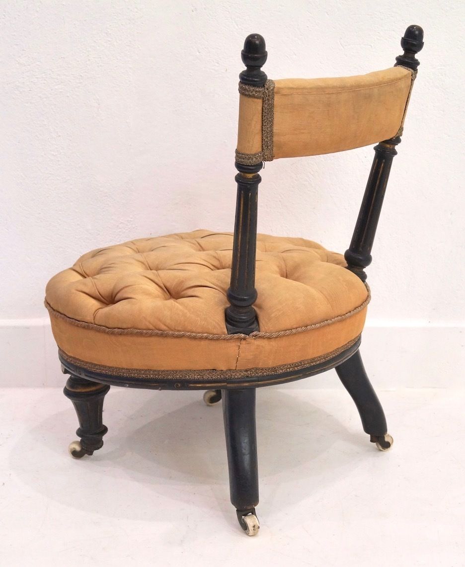 A Rare Pair Of Antique French Ebonised Childs Chairs photo 745.0