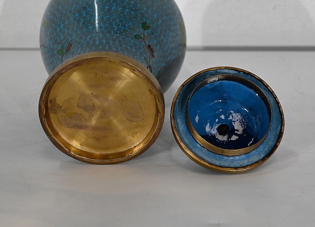 photo vintage Potiche In Cloisonné Enamels And Bronze, Japan   Late 19th Century