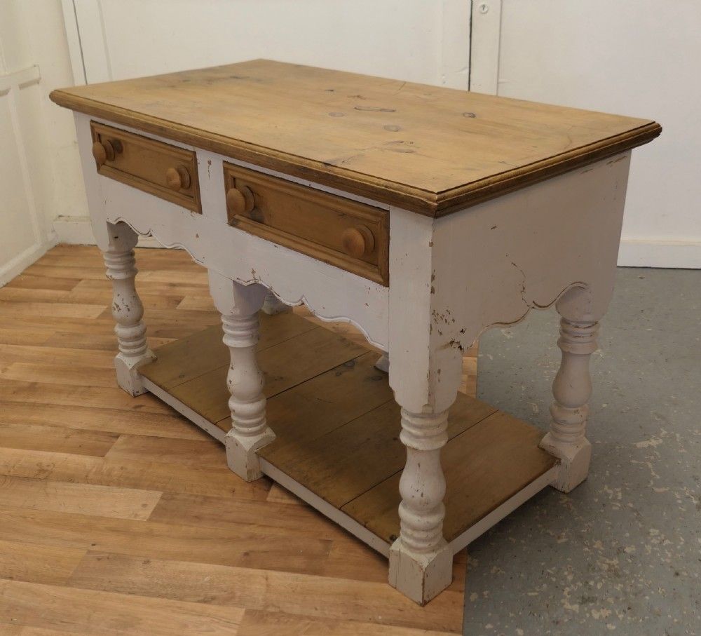 photo furniture Vintage Double Sided Pine Pot Board Dresser, Kitchen Island