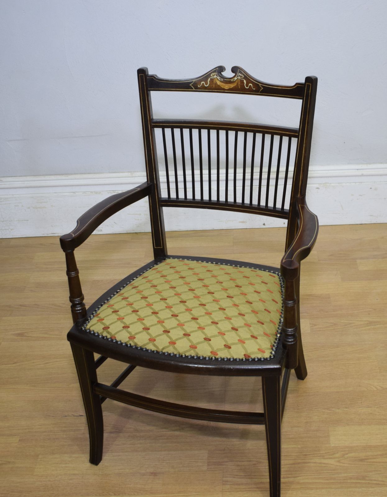Edwardian Inlaid Armchair, 1900s photo for sale