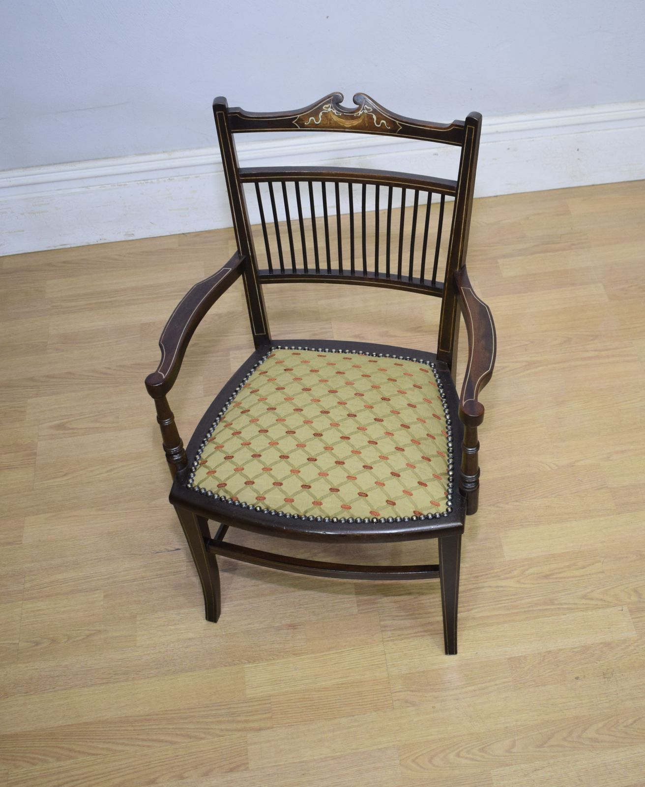 Edwardian Inlaid Armchair, 1900s photo vintage