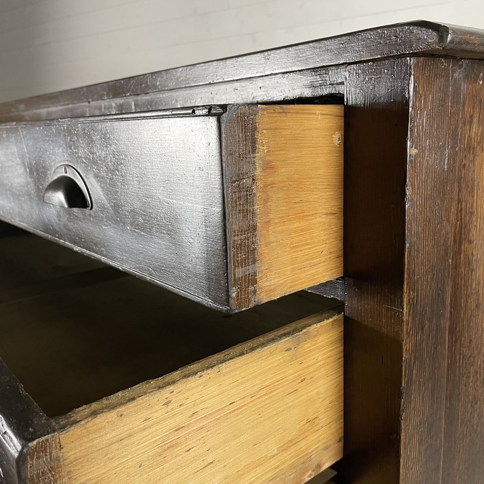 Antique Stained Pine 5 Drawer Plan Chest photo Furniture