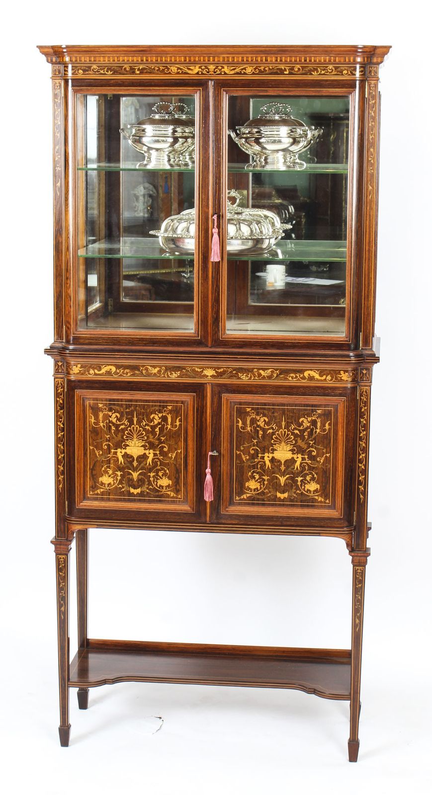 Edwardian Inlaid Display Cabinet By Edwards & Roberts 19th C photo for sale