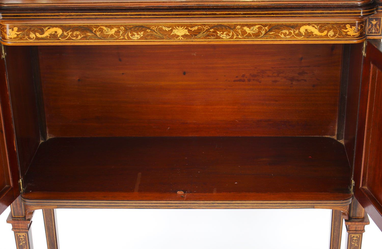 photo for sale Edwardian Inlaid Display Cabinet By Edwards & Roberts 19th C