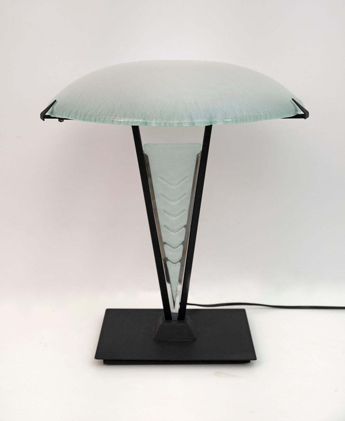 Post Modern Italian Murano Glass Mushroom Table Lamp, 1980s photo Lighting