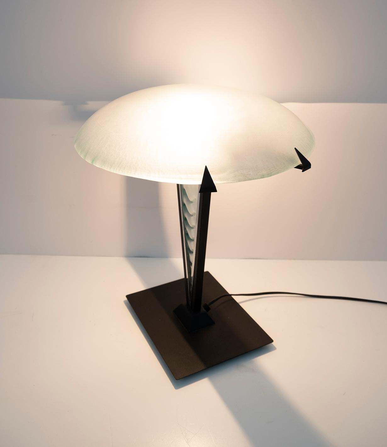 Lighting Post Modern Italian Murano Glass Mushroom Table Lamp, 1980s photo