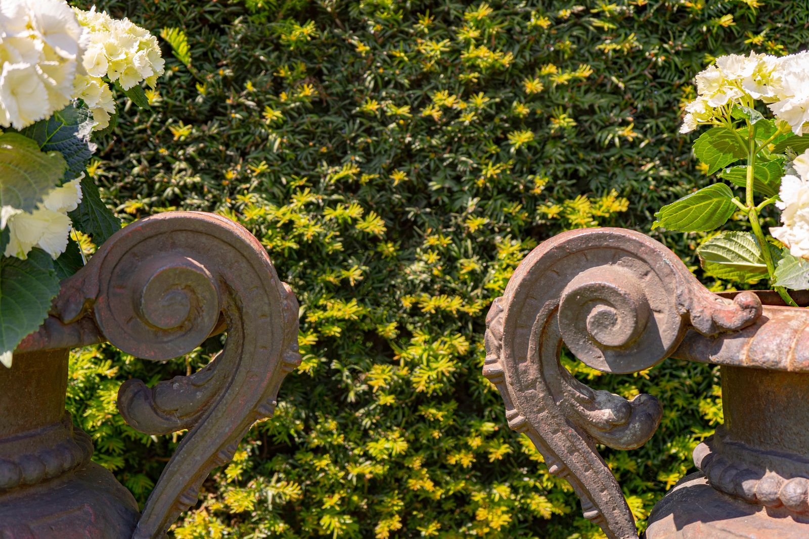 A Pair Of Antique Cast Iron French Garden Urns photo vinterior