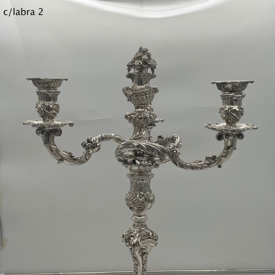 photo buy Early 19th Century Antique George IV Silver Pair Cast Candelabra London 1825 Joseph Craddock & Robert Garrard
