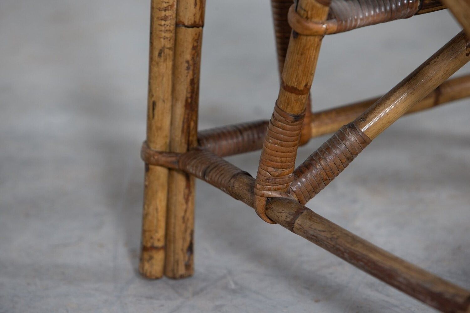 photo vinterior Mid Century English Bamboo Reclining Armchair
