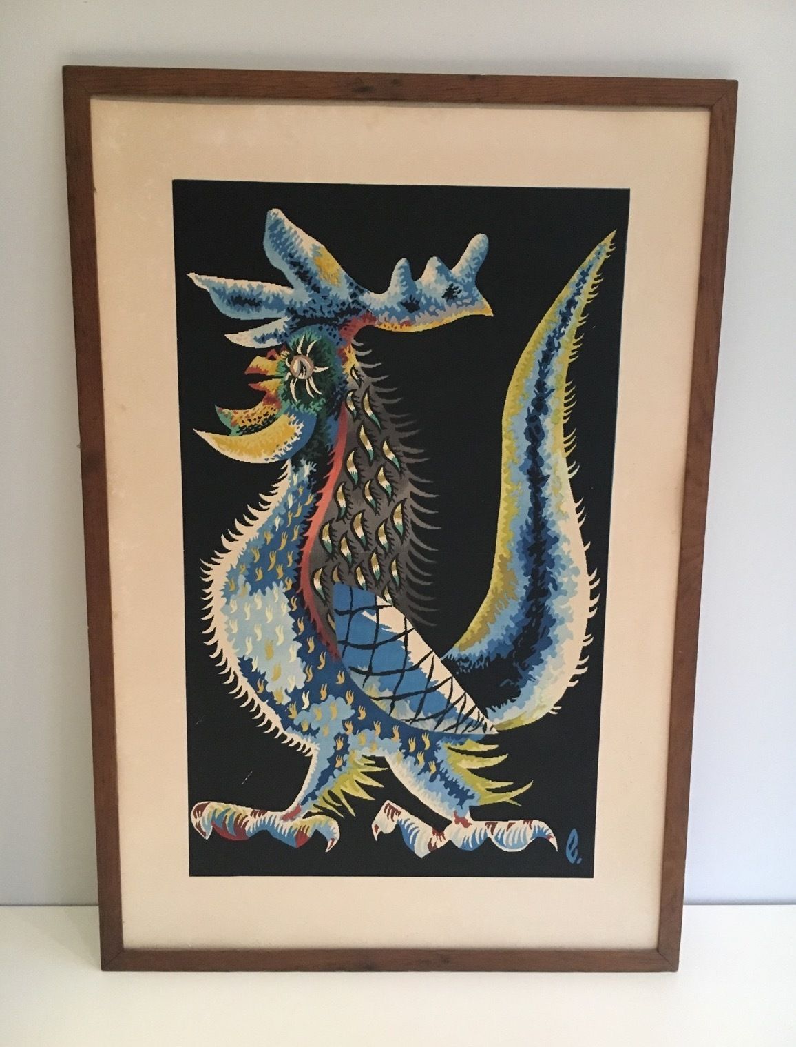Print Representing A Rooster. French Work Signed Jean Lurçat. Around 1970 photo buy