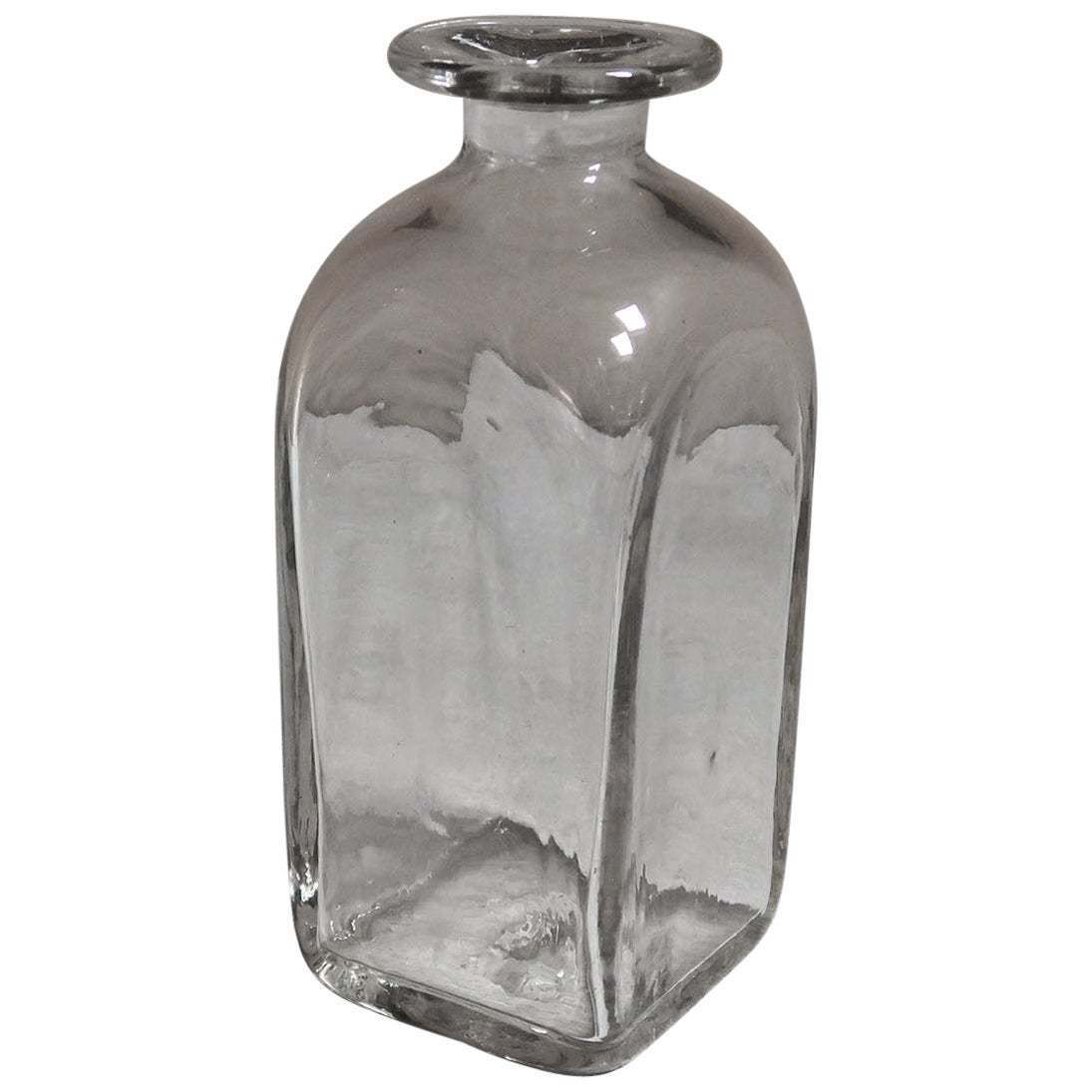 Antique Square Shaped Glass Carafe. English, 19th Century