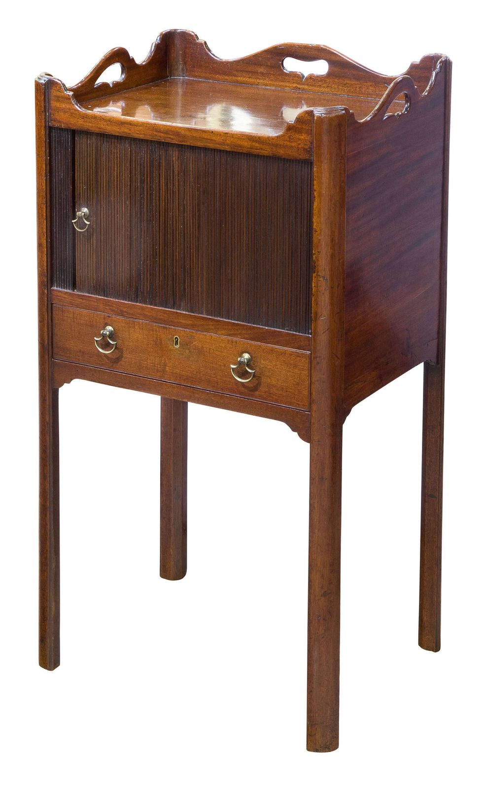 Fine & Unusual Geo III Mahogany Tambour Night Stand