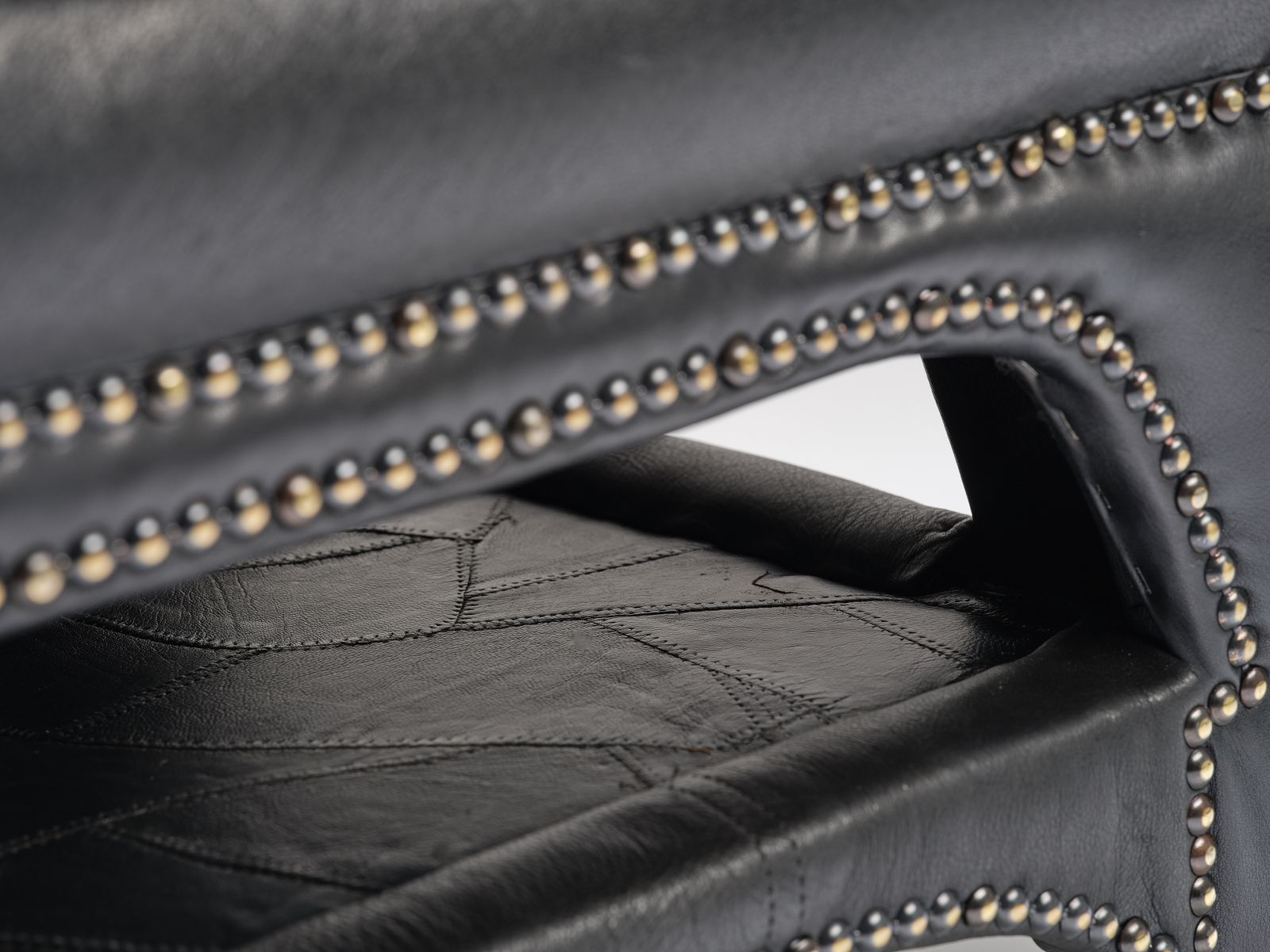 The Vintage Black Leather Motorcycle Jacket 'Bikers Rest’ Chair. photo buy