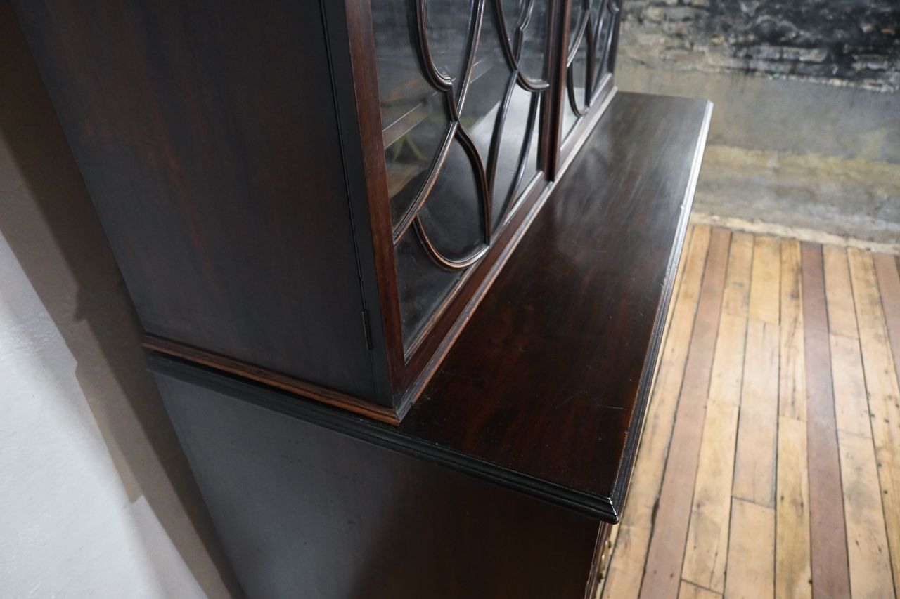 A George III Mahogany Astral Glazed Secretaire Bookcase photo buy