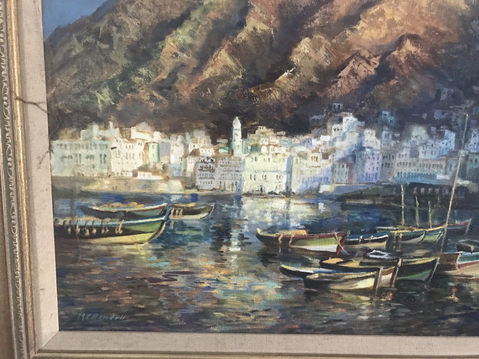 Mid Century Impressionist Oil On Canvas Signed M J Rendell photo for sale