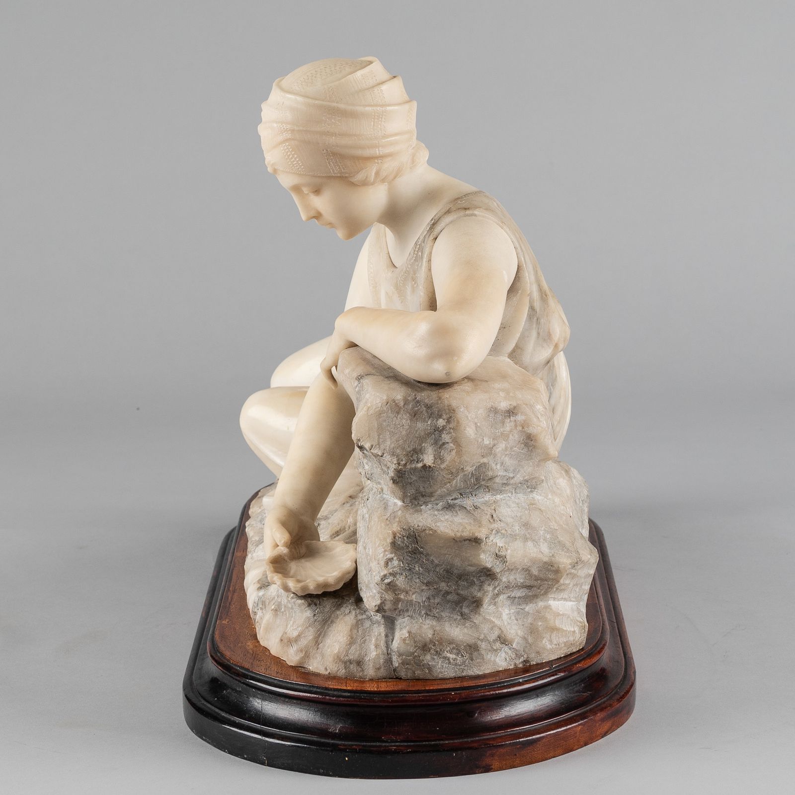 photo for sale Stunning Italian Two Tone Carved Alabaster Sculpture By Gugielmo Pugi