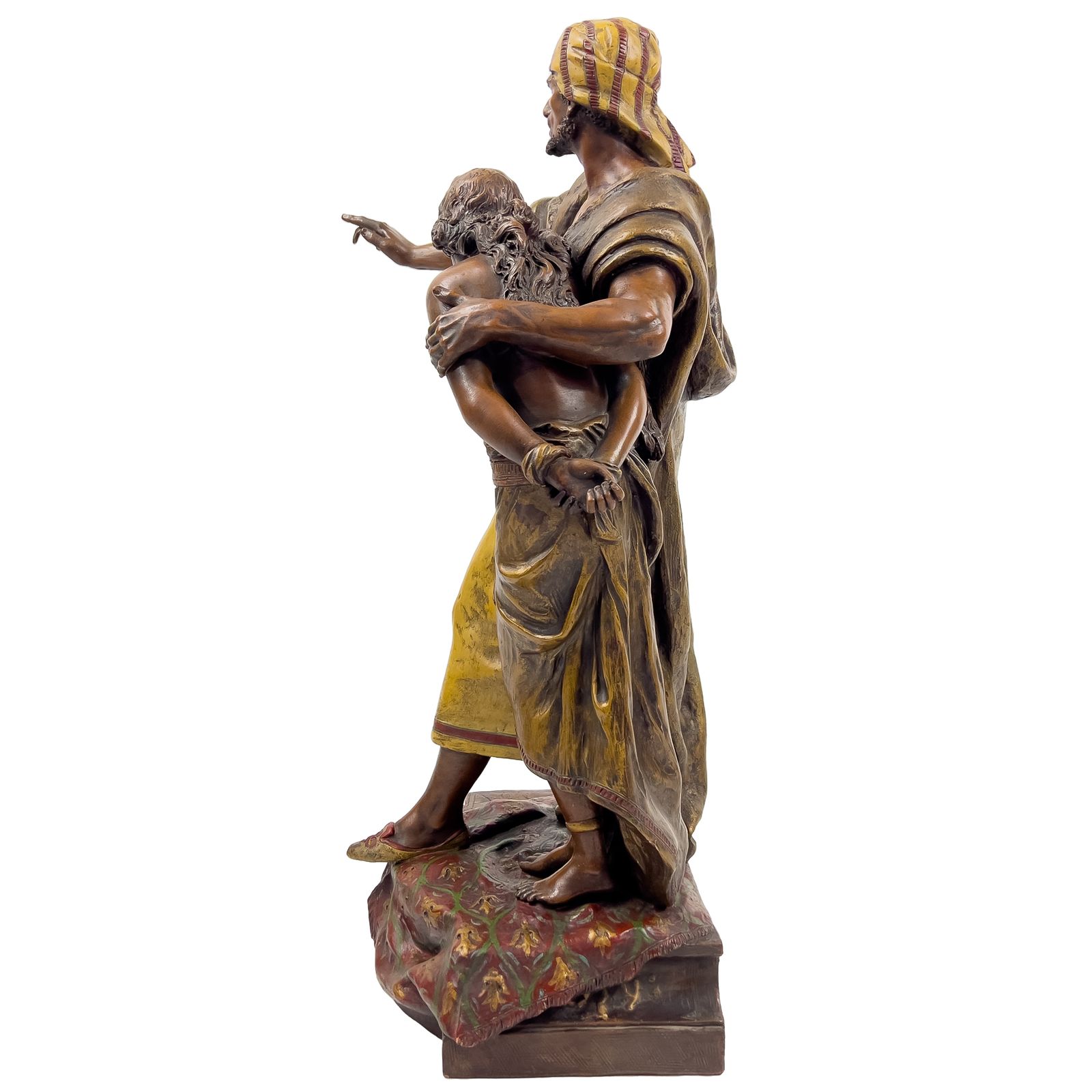 19th Century Terracotta Figure Of An Oriental Lady And Arab Man, Signed H. Moreau photo furniture