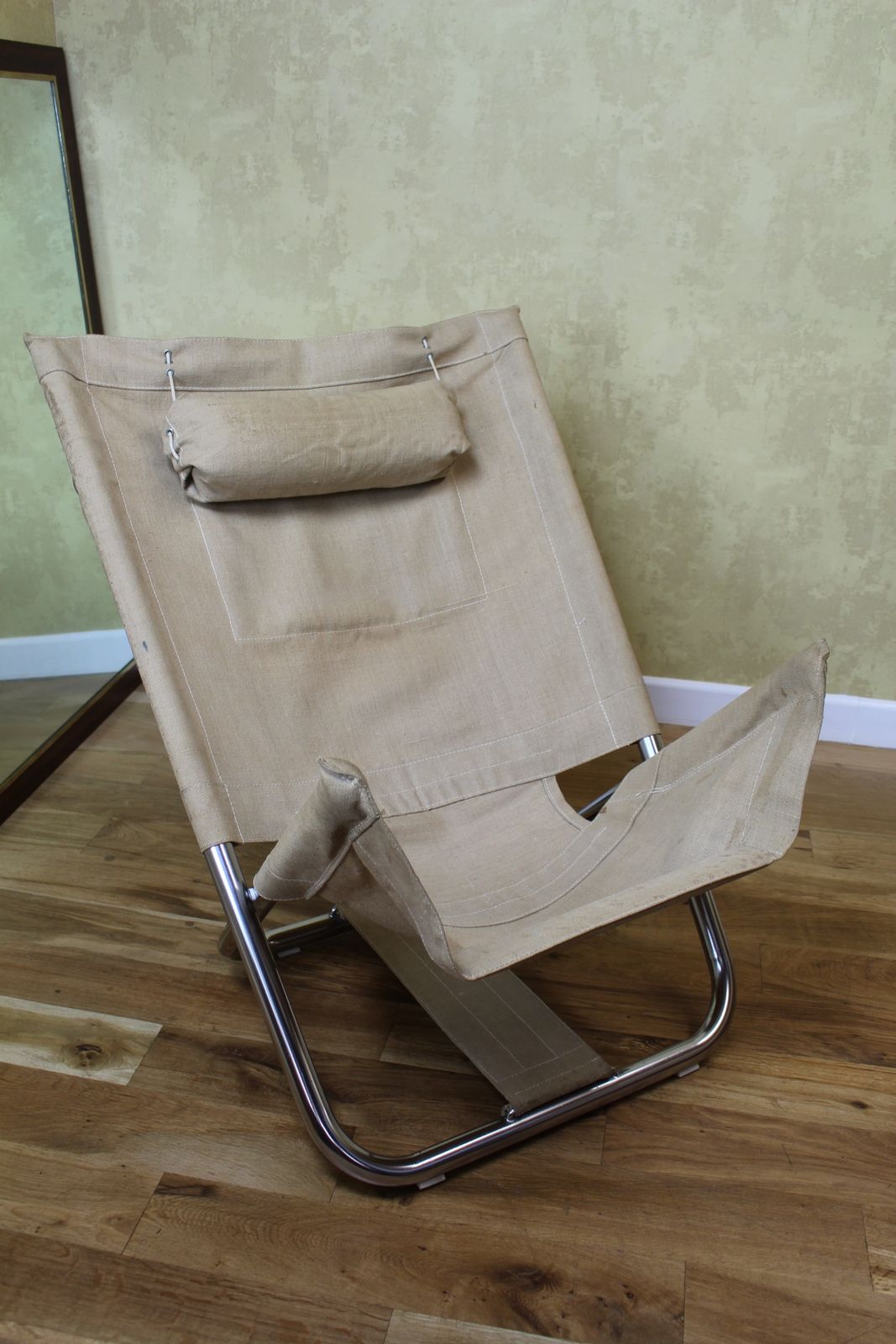 Lindau And Lindekrantz X75 Folding Chrome Garden /Beach Chair 1970’s photo buy