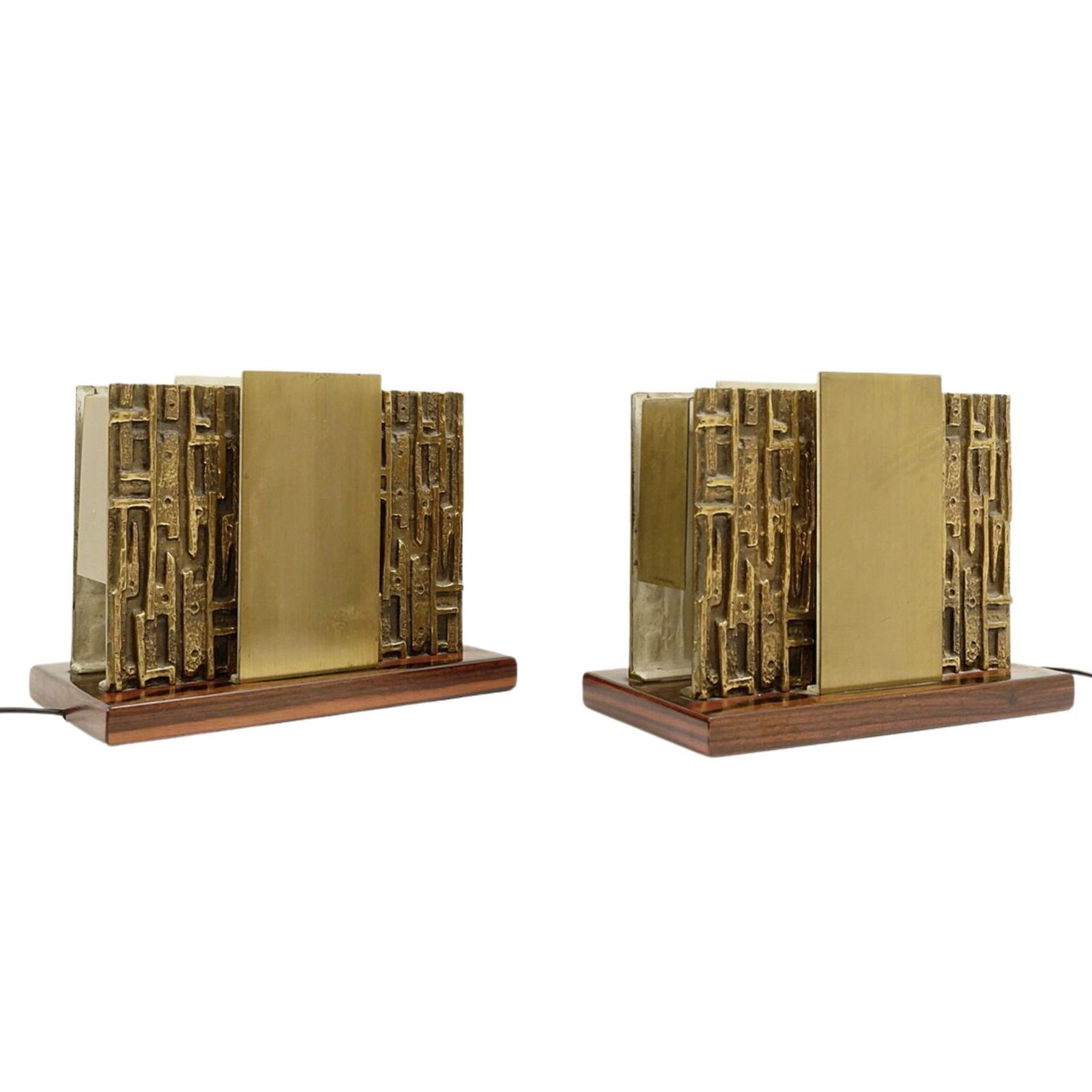 Pair Of Italian Bronze Table Lamps By Luciano Frigerio