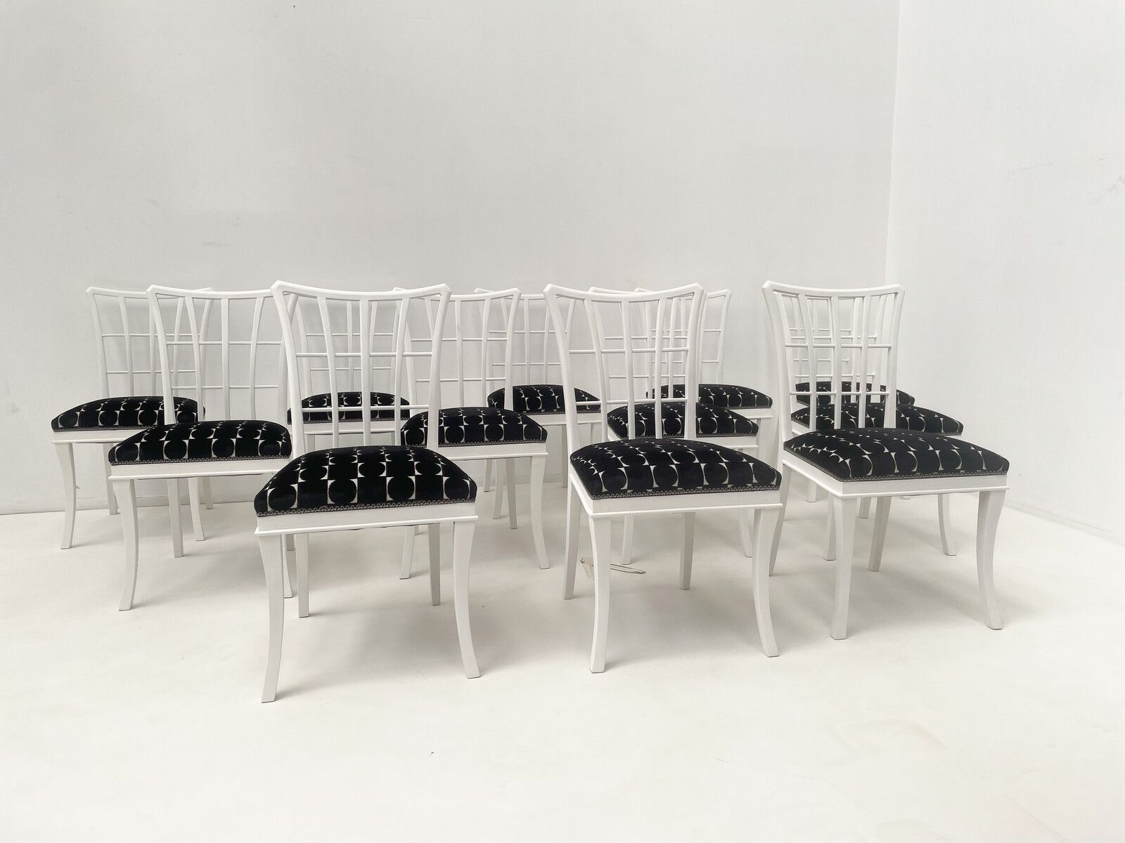 Set Of 12 Italian Art Deco Style Dining Chairs photo furniture