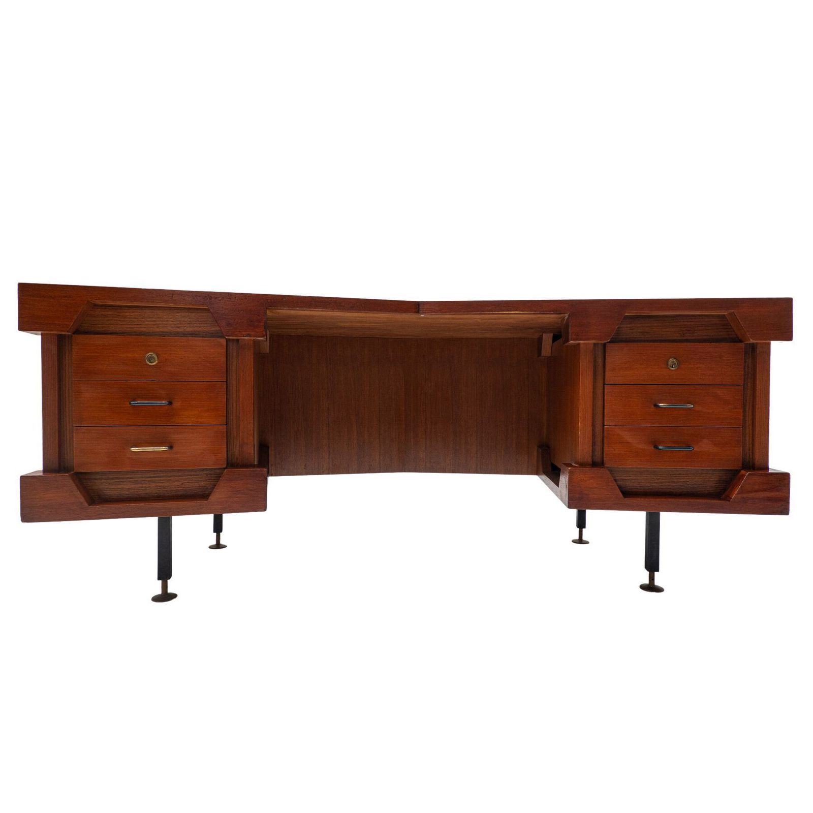 Italian Mid Century Boomerang Desk In Teak