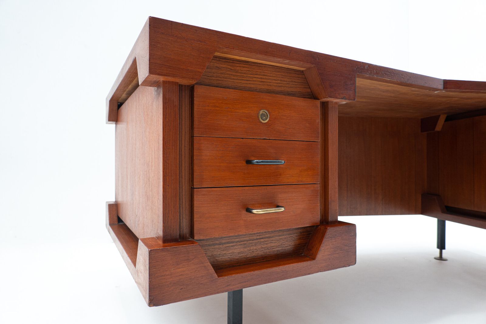 Italian Mid Century Boomerang Desk In Teak photo Furniture