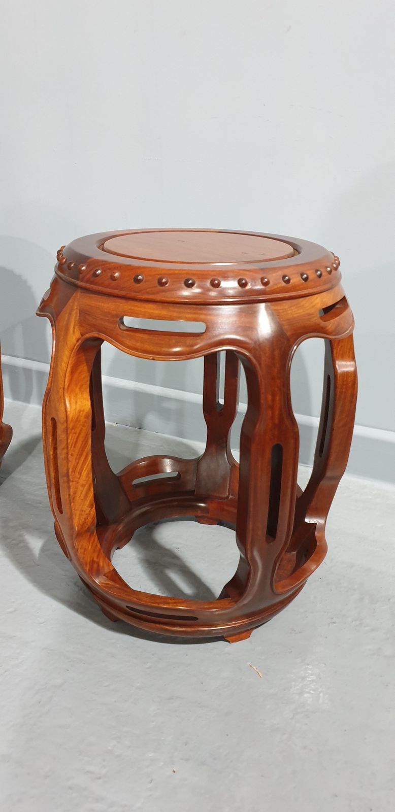 Pair Oriental Teak Seats photo furniture