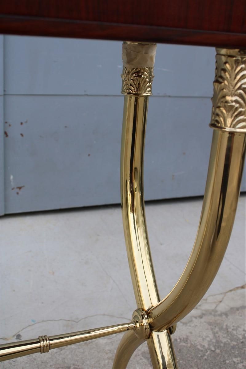 Furniture Mid Century Italian Console Wood Marble Portoro Solid Brass Paolo Buffa Design photo