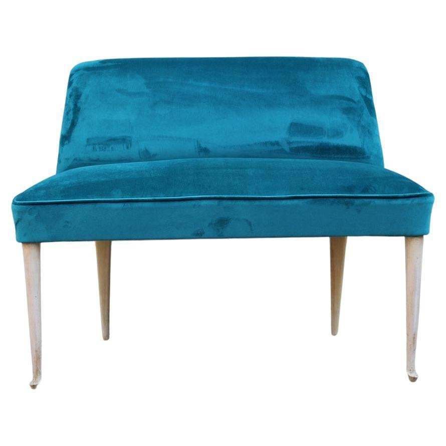 Small Sofa Italian Mid Century Design Green Velvet Cesare Lacca, 1950s