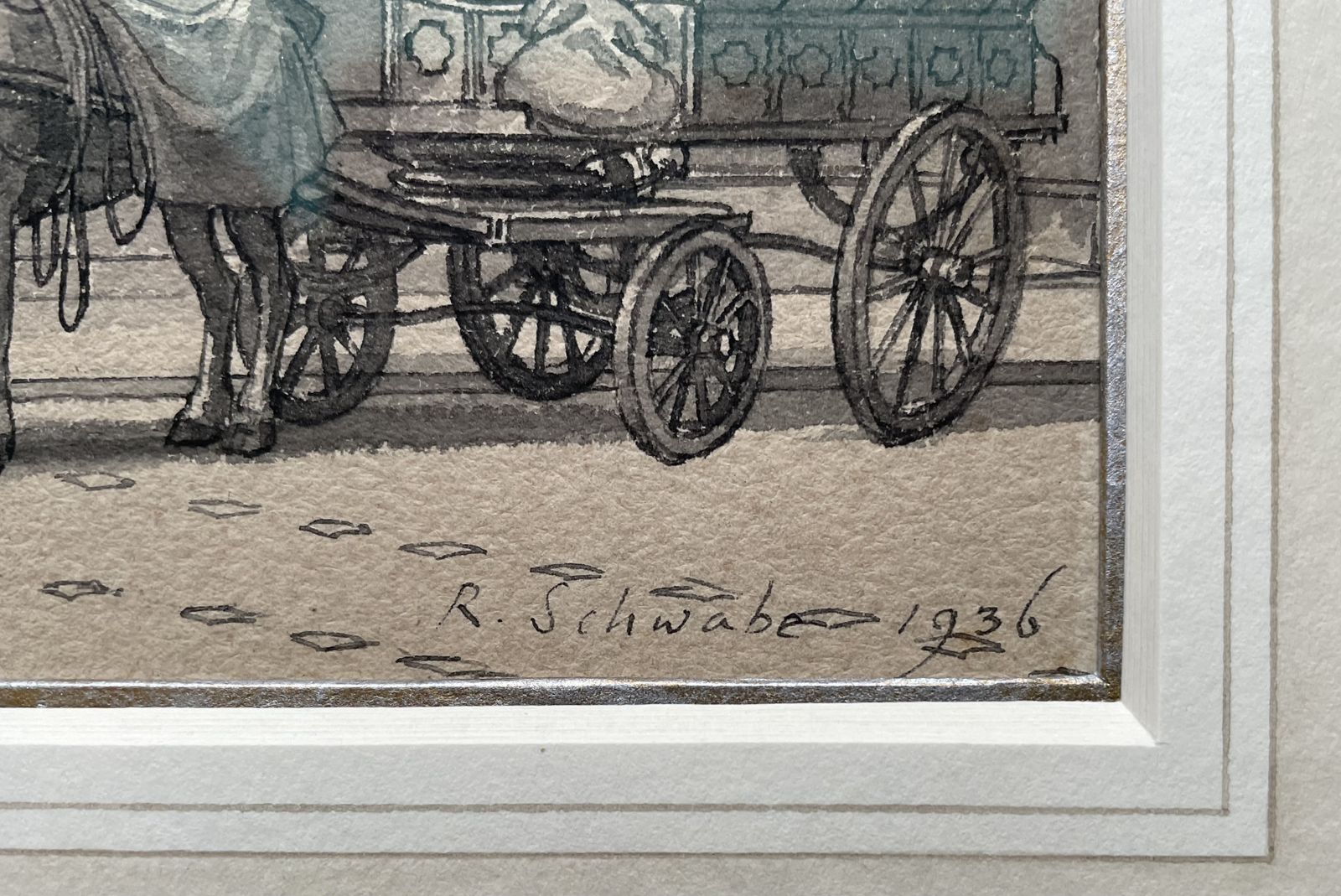 Early 20th Century British Watercolour Drawing For Brewer Street, Soho By Randolph Schwabe photo furniture