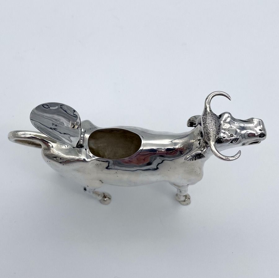 20th Century Modern Sterling Silver Cow Cream Jug London 1977 Edward Barnard & Sons Ltd photo 1350.0