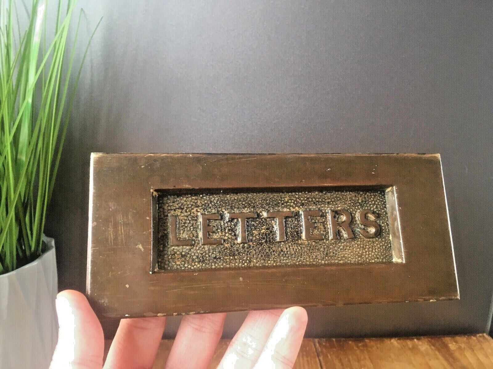 Reclaimed Antique Bronze Door Letter Letters Box Mail Posting Slot Copper Brass