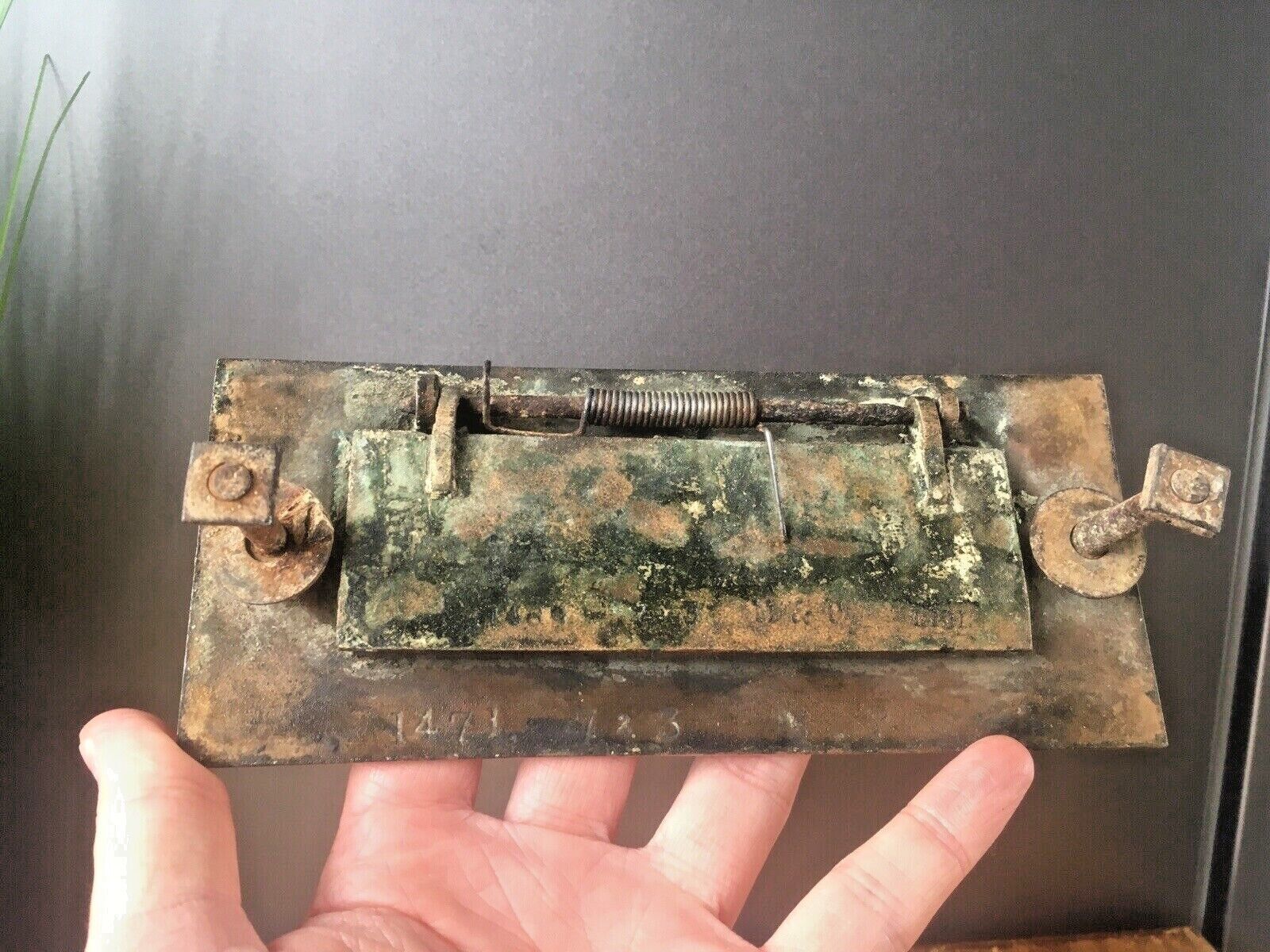 Reclaimed Antique Bronze Door Letter Letters Box Mail Posting Slot Copper Brass photo buy