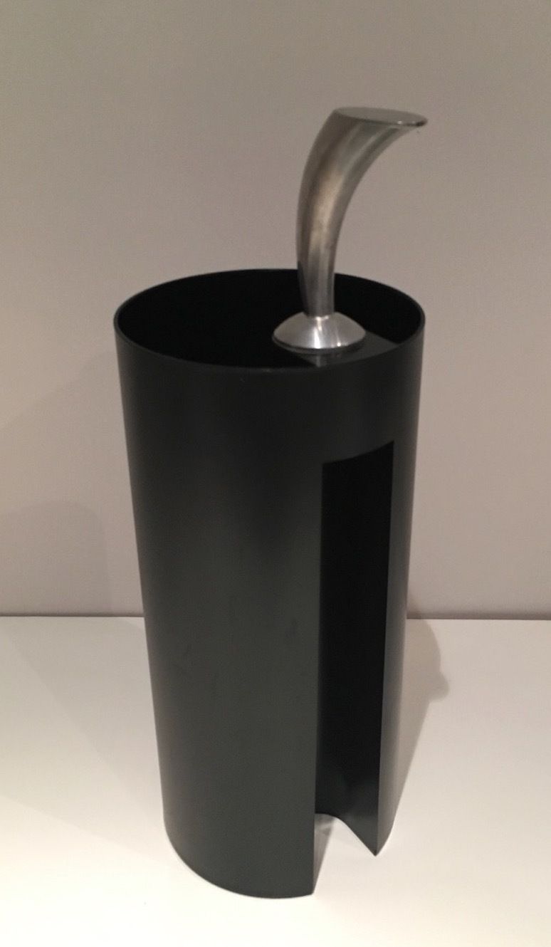 "Golf" Umbrella Stand In Black Plastic And Chrome photo for sale