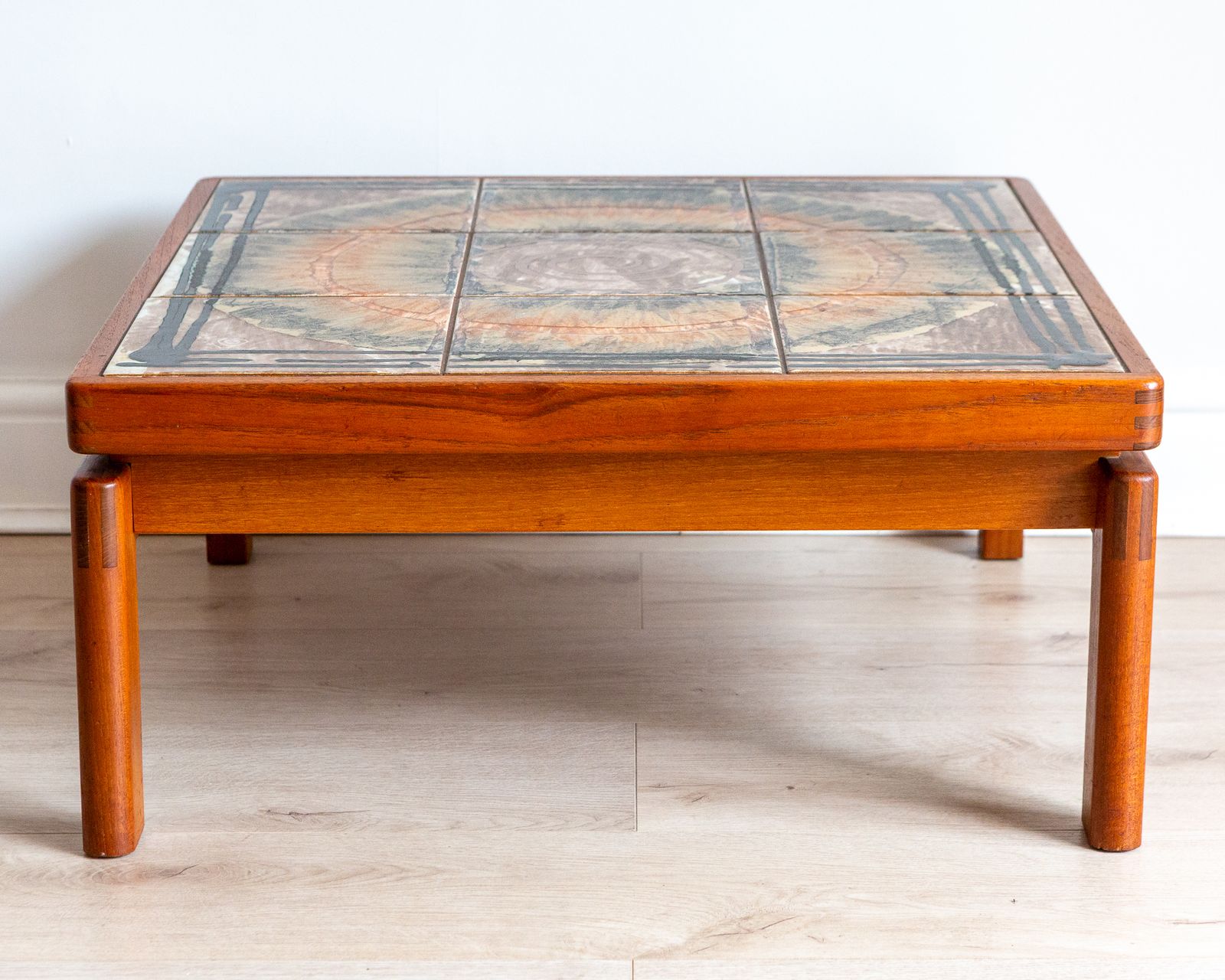 photo for sale Signed Danish Ceramic Tiled Floating Ox Art Trioh Coffee Table Scandinavian 1970s Mid Century