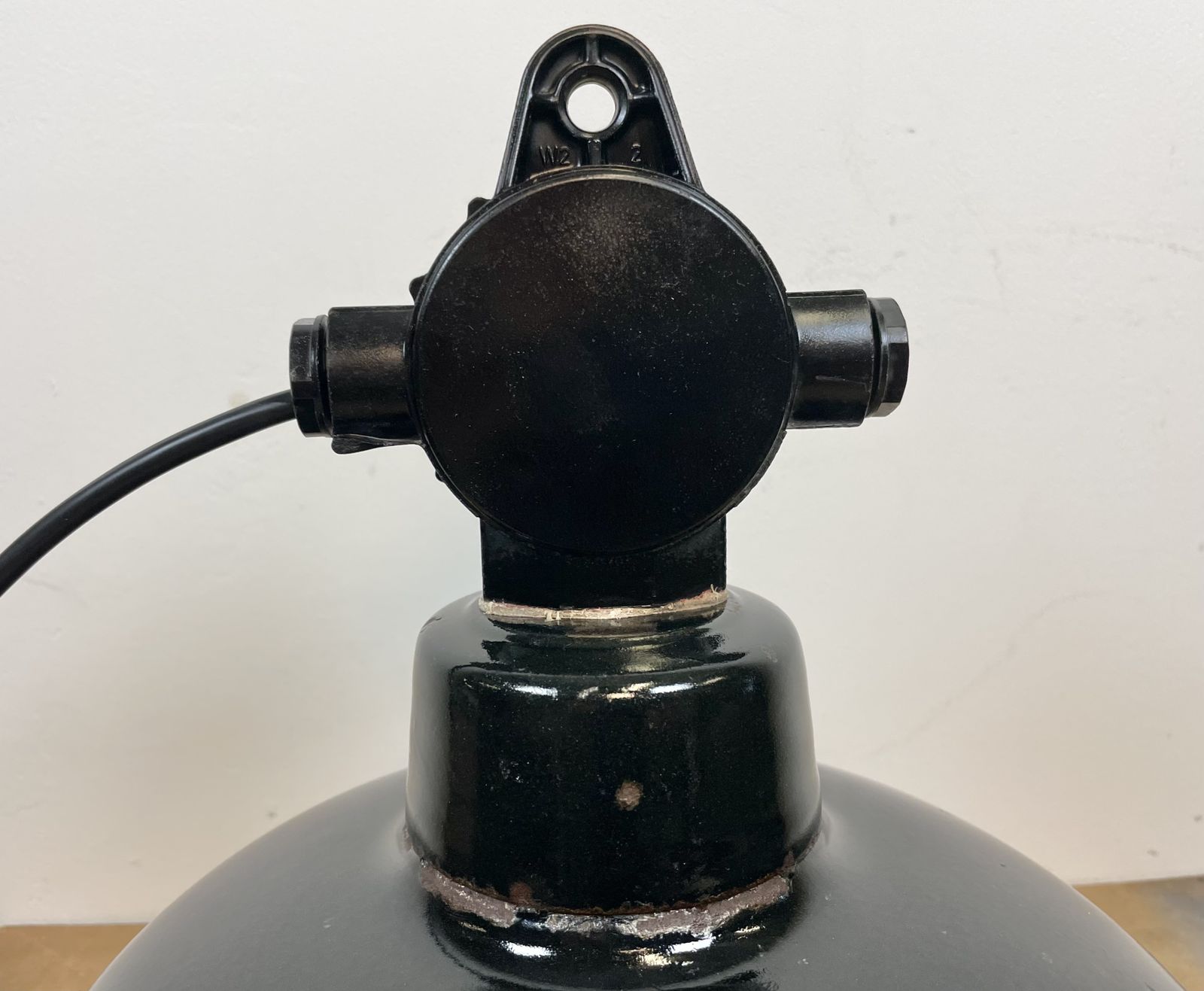 photo for sale East German Enamel Factory Light By Lbd Veb Leuchtenbau Dresden, 1950s, 4x