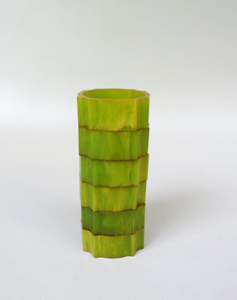 Art Deco Catalin Napkin Rings In Green Amber, Set Of 6 photo Home Decor