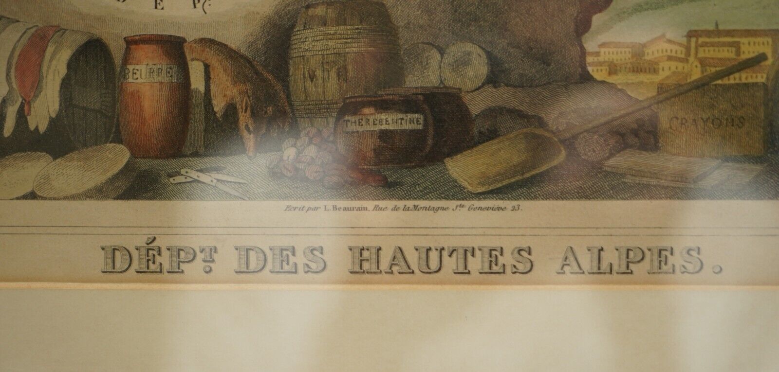Fine Antique 1856 Hand Watercolour Map Of Dept Des Hautes Alpes By Levasseur's photo buy
