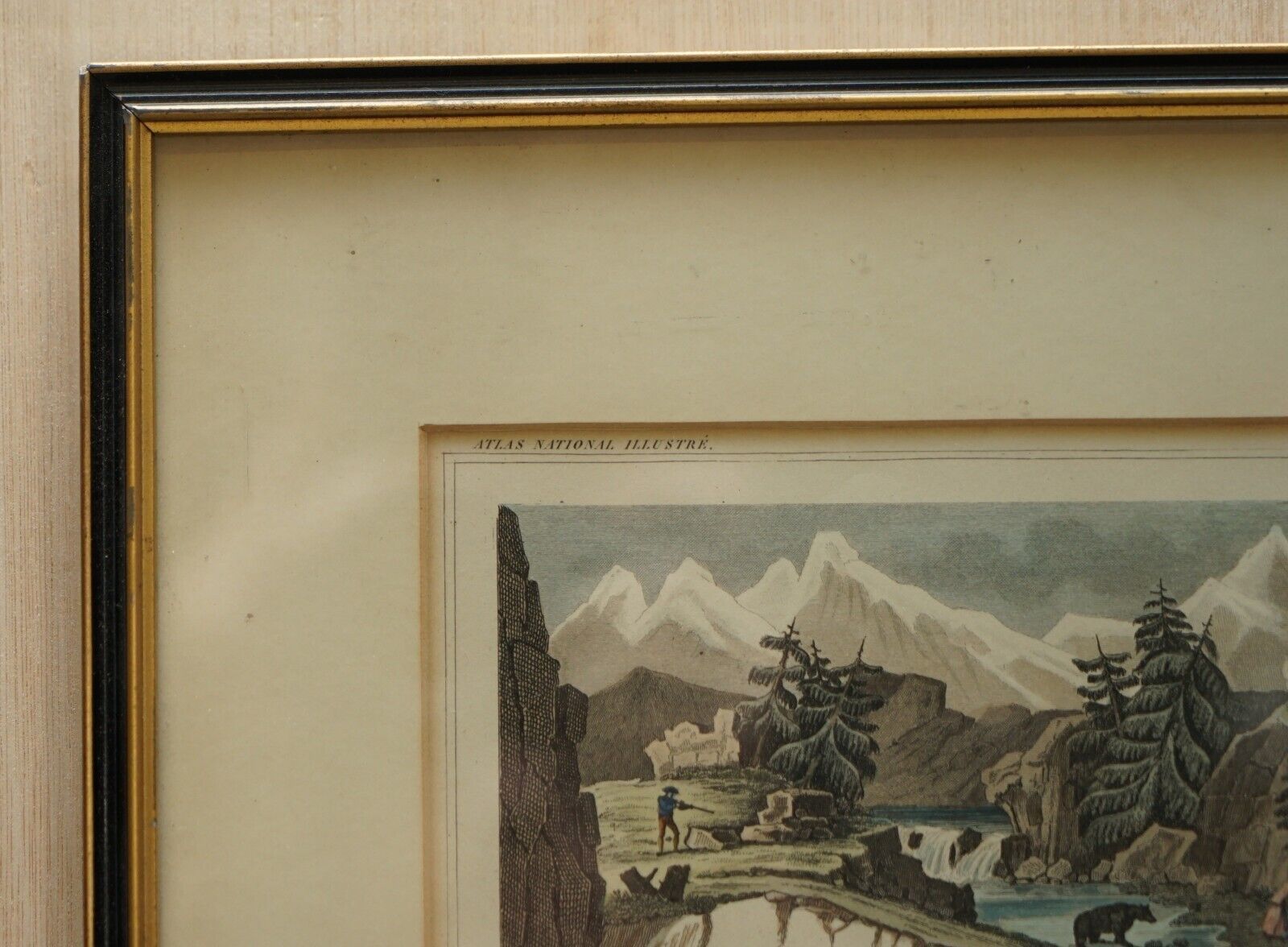 Fine French Antique 1856 Hand Watercolour Map Of Dept Des Hautes Pyrenees photo for sale