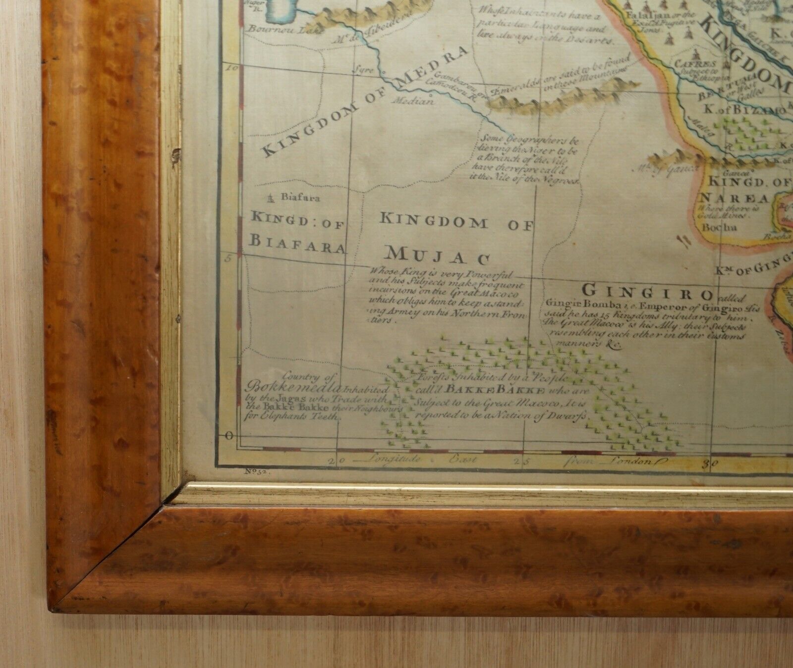 London 1744 Published Watercolour Antique Map Of East Africa By Eman Bowen photo Art