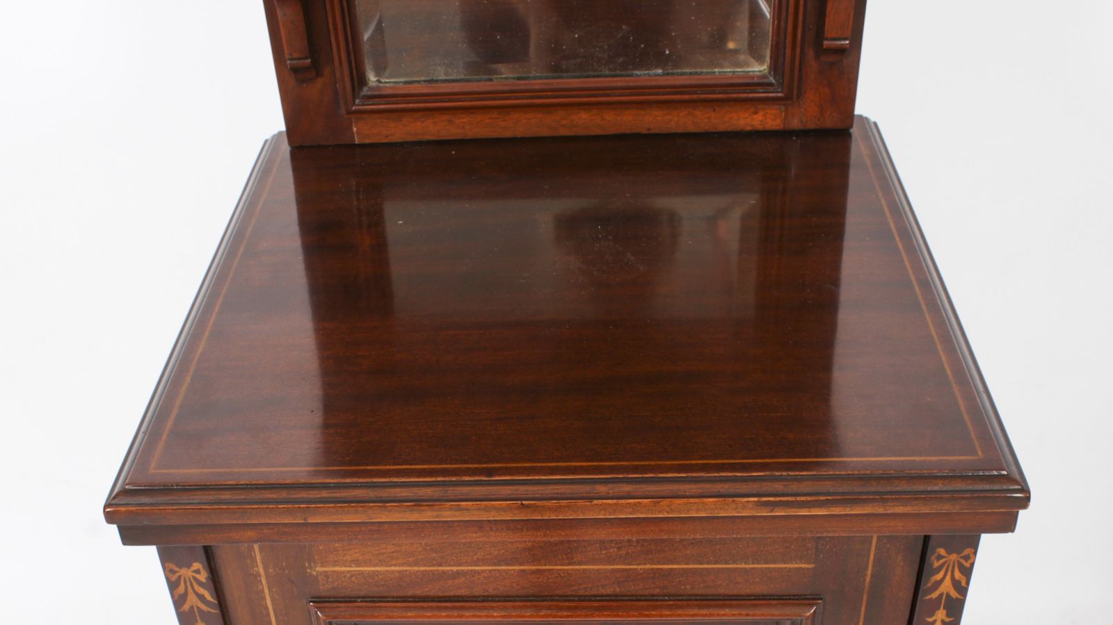 photo for sale Pair Edwardian Mahogany Marquetry Bedside Chests 19th C