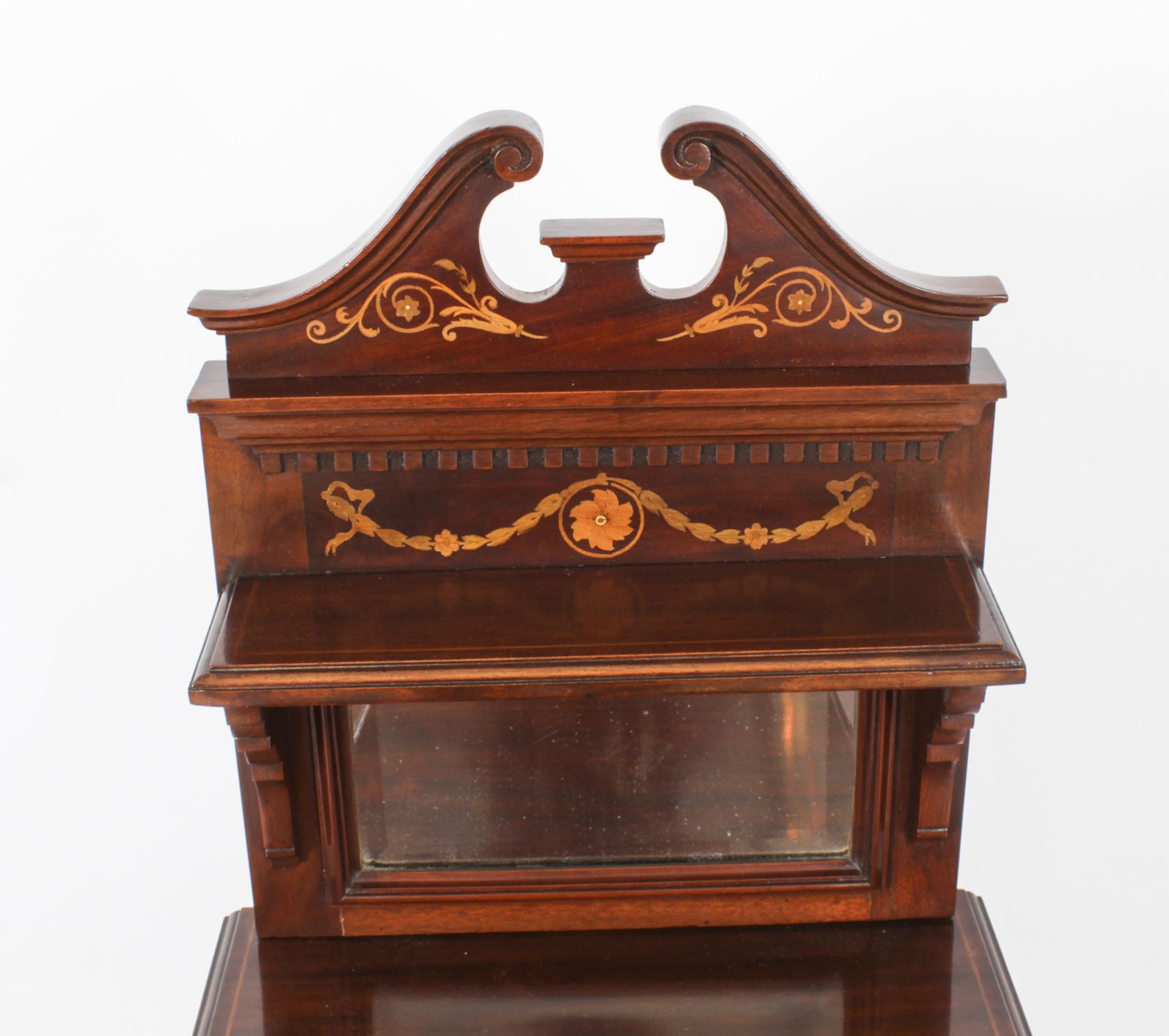 2850.0 Pair Edwardian Mahogany Marquetry Bedside Chests 19th C photo
