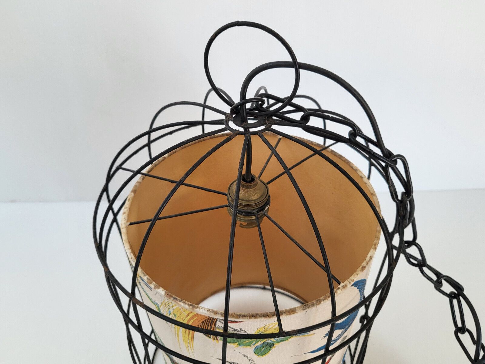 Hanglamp Vintage Vogelkooi 1950 Staal 50s Jaren 1950 Rockabilly photo for sale