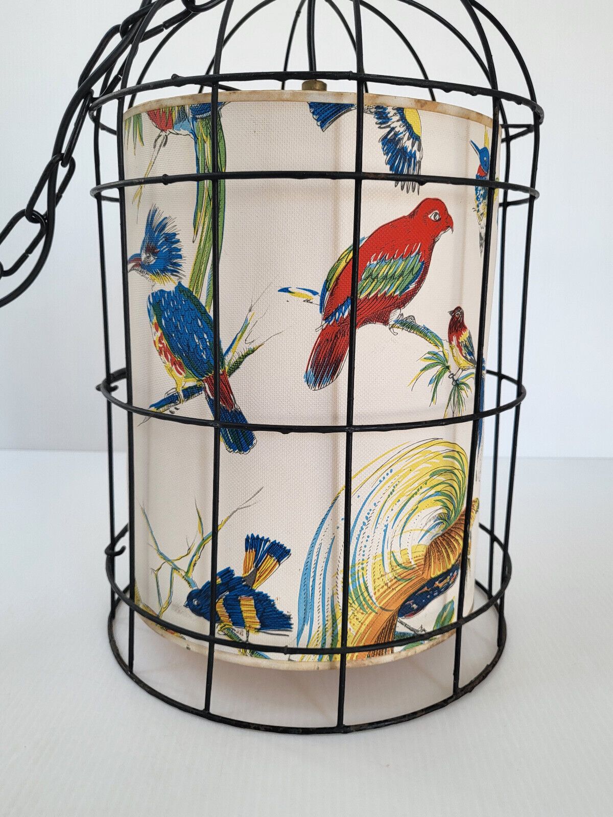 Chandelier Suspension Vintage Bird Cage 1950 Steel 50s 1950s Rockabilly photo 315.0