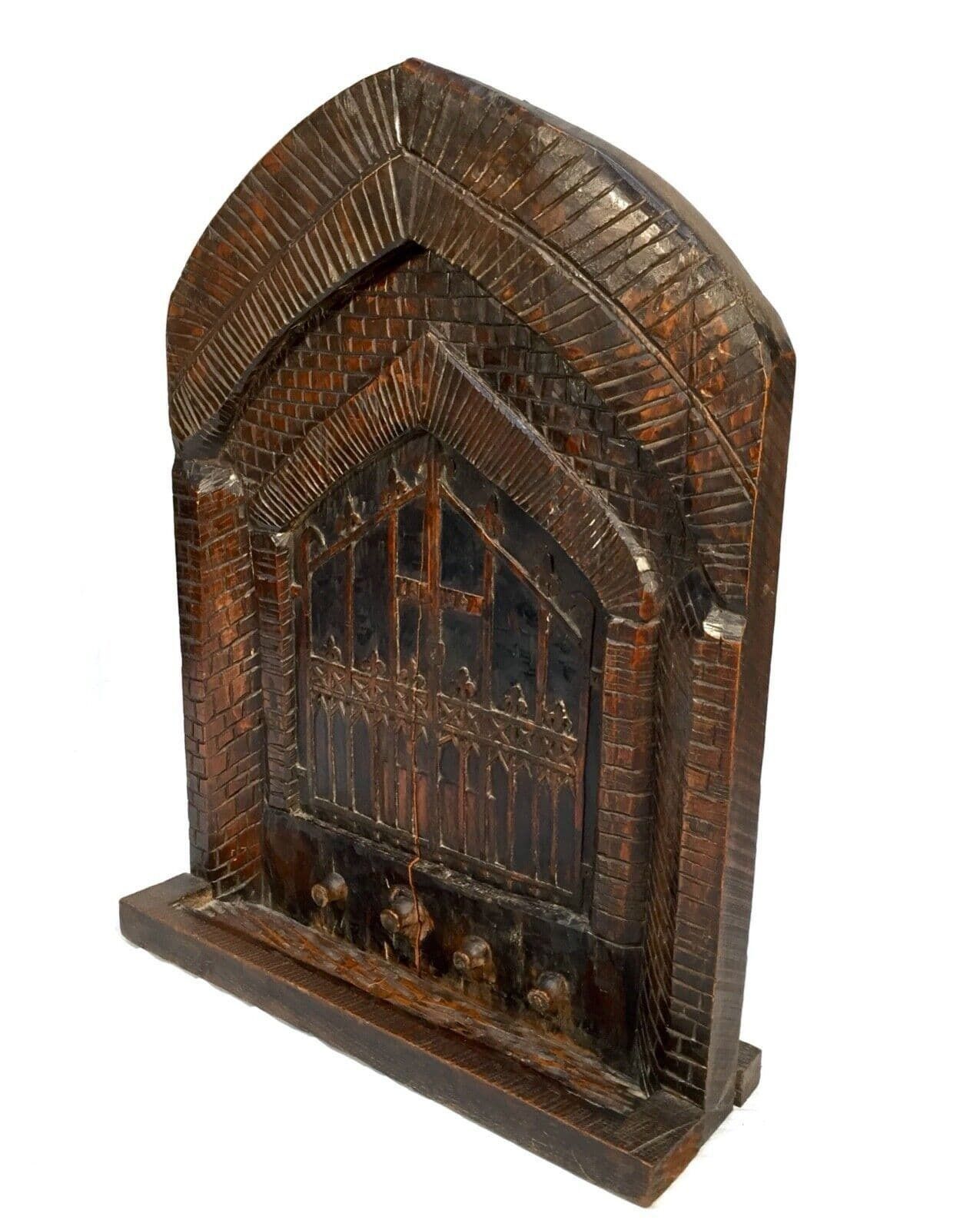 Antique Wooden Carved Fire Screen Of Liskeard Pipe Well Of St Martins C.1879 photo Home Fixtures
